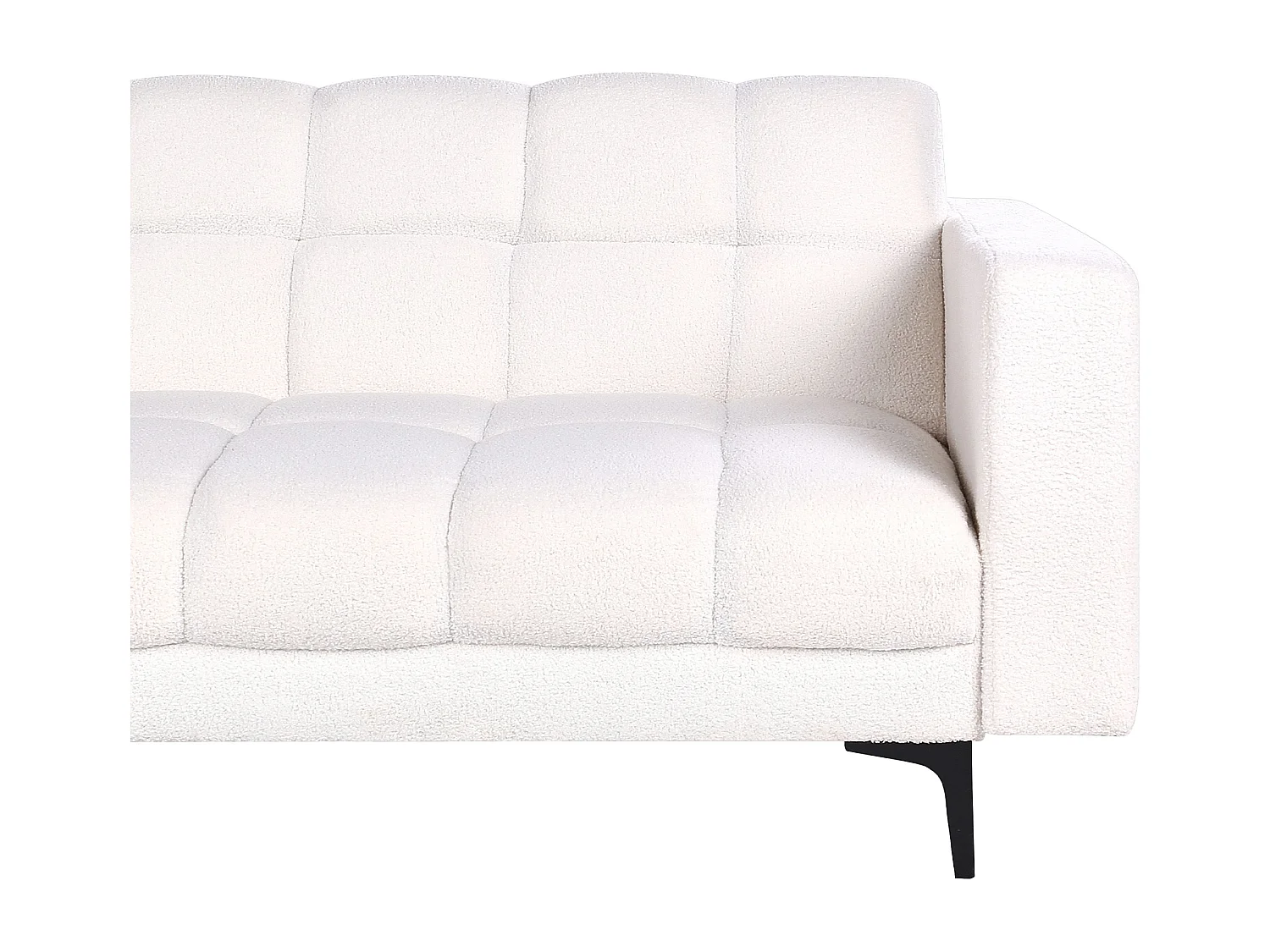 Sofá-cama de canto modular ALNES Bouclé Branco 4 lugares à direita