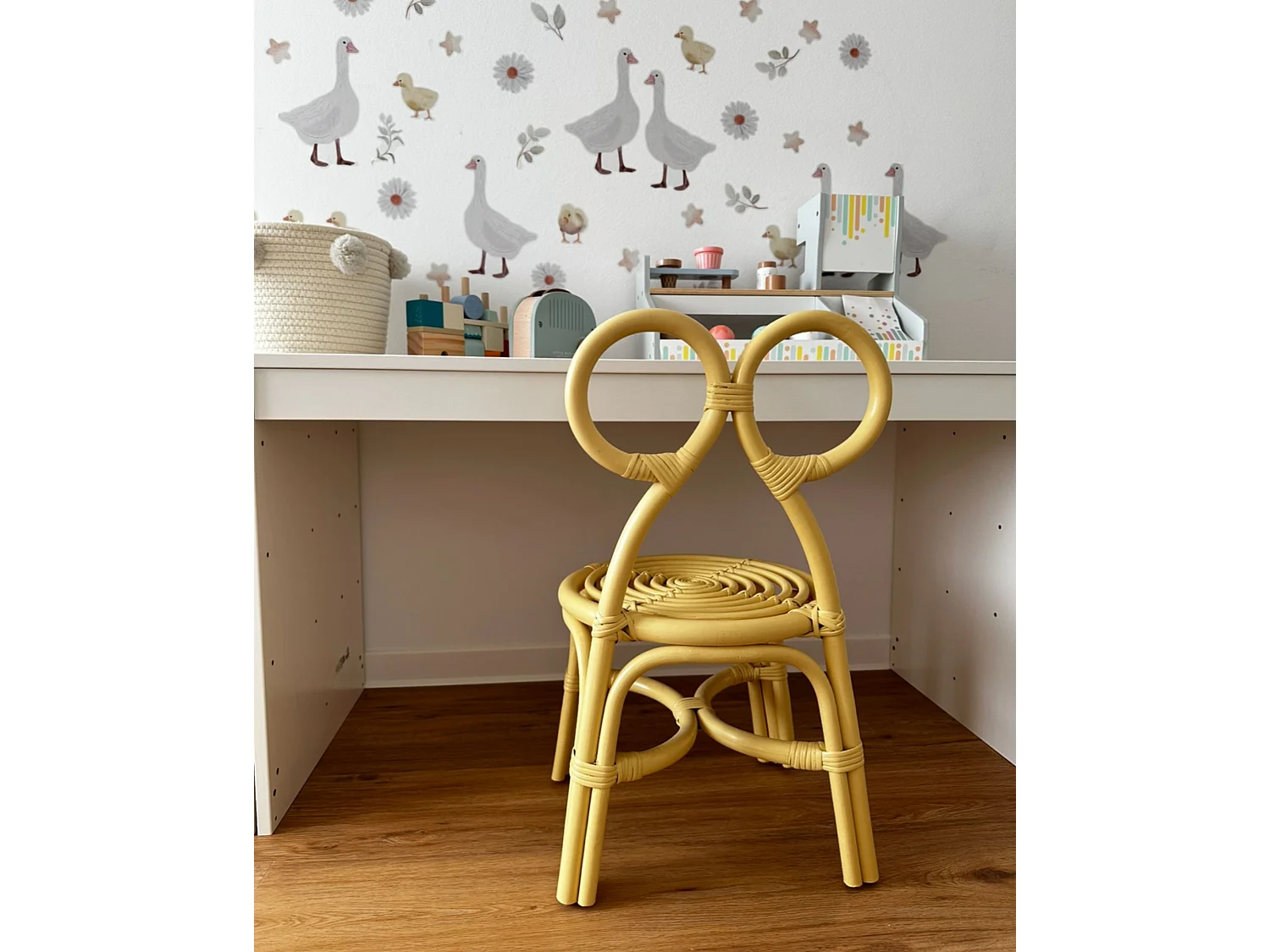 Chaise pour enfant en rotin jaune MIRTIA
