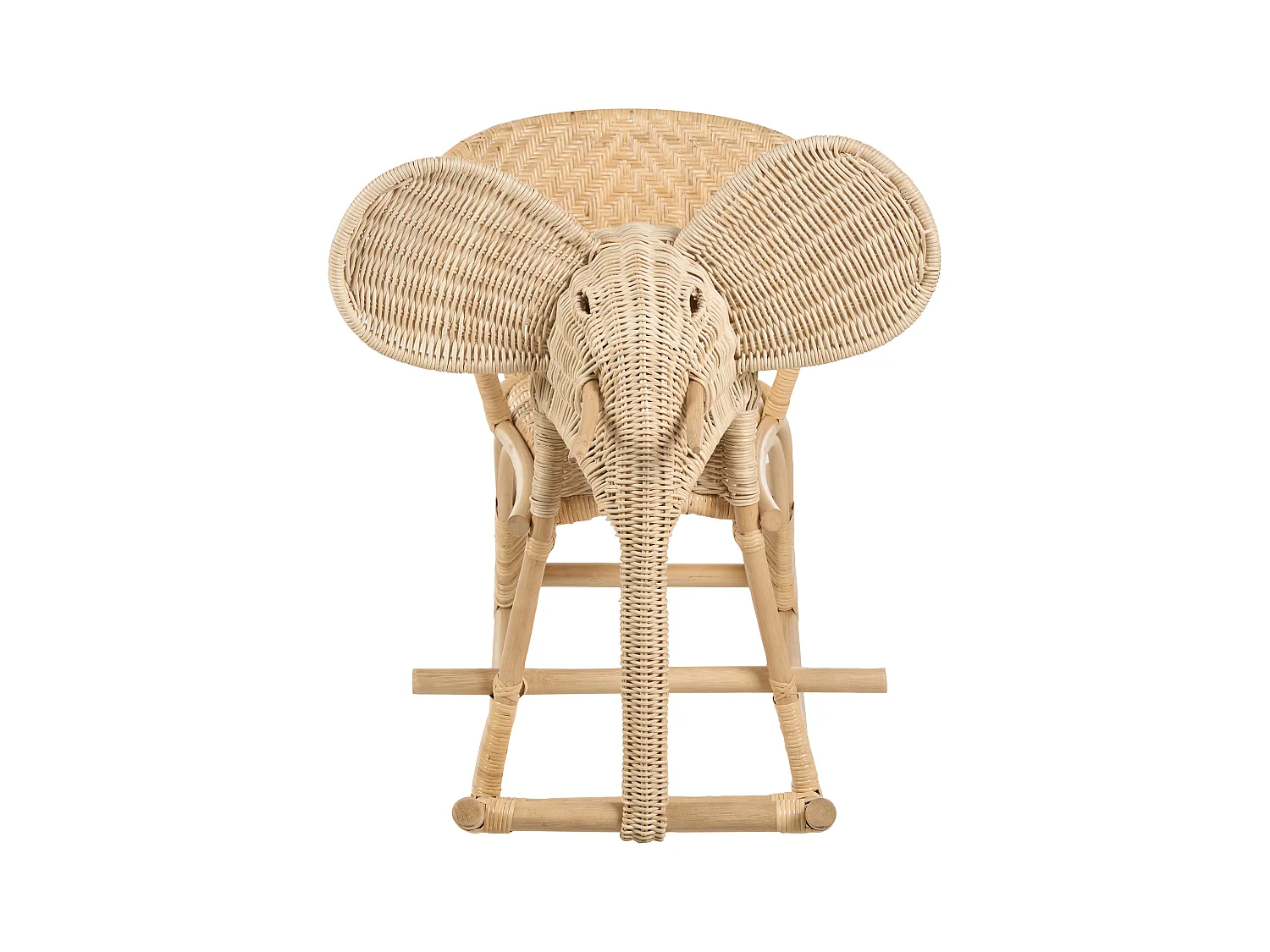 Chaise à bascule pour enfants Éléphant AMPOLLINO Rotin Naturel