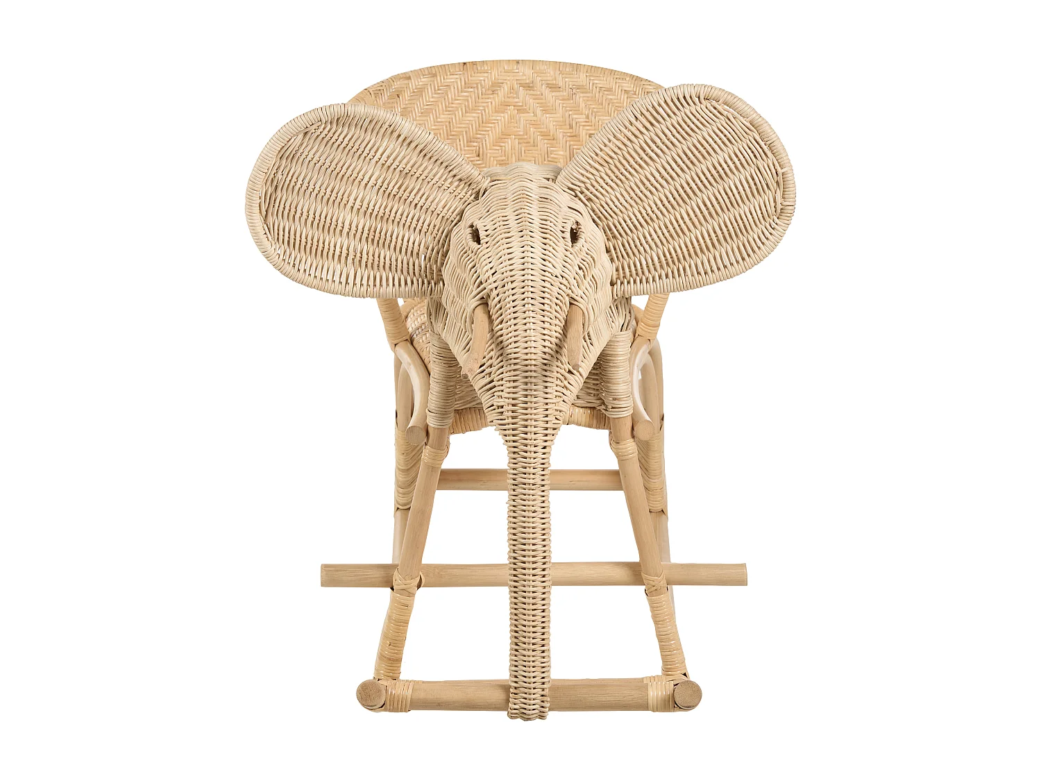 Sedia a dondolo per bambini rattan naturale AMPOLLINO