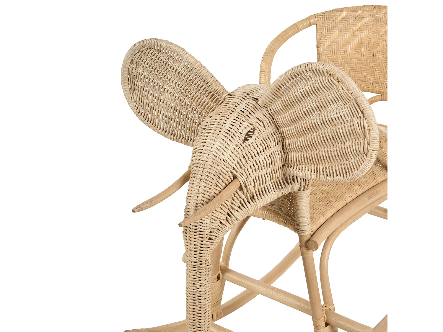 Sedia a dondolo per bambini rattan naturale AMPOLLINO