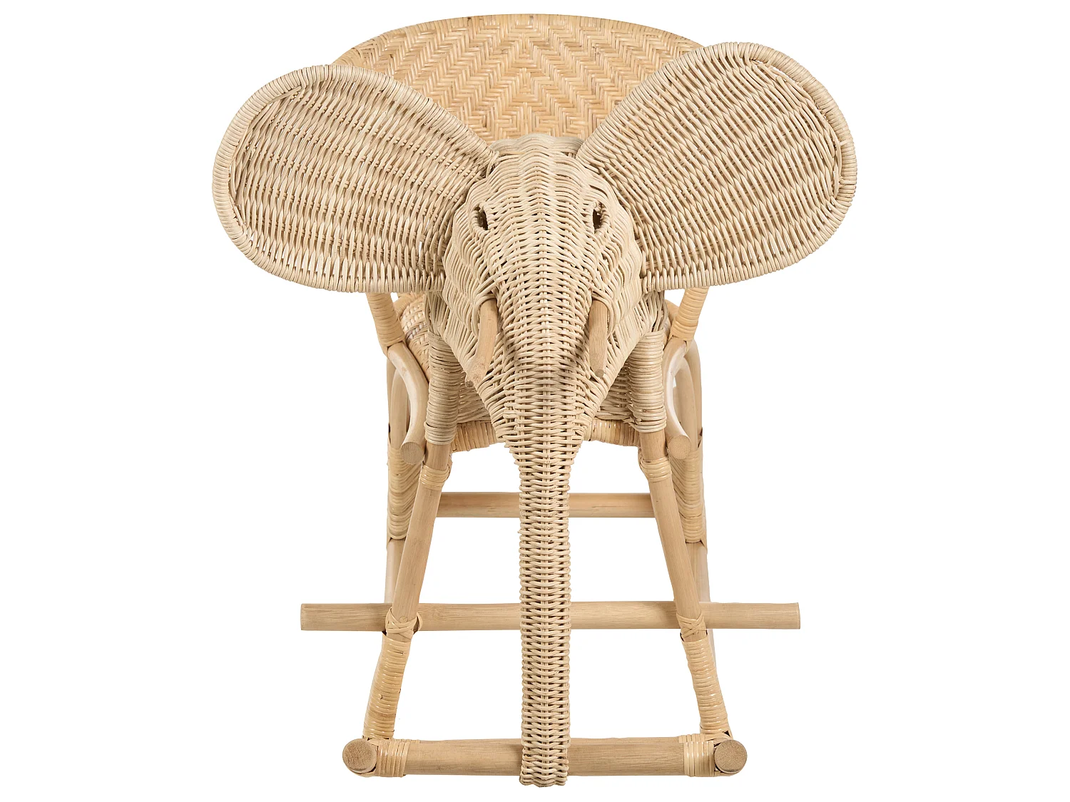 Kids Rocking Chair Elephant AMPOLLINO Rattan Natural