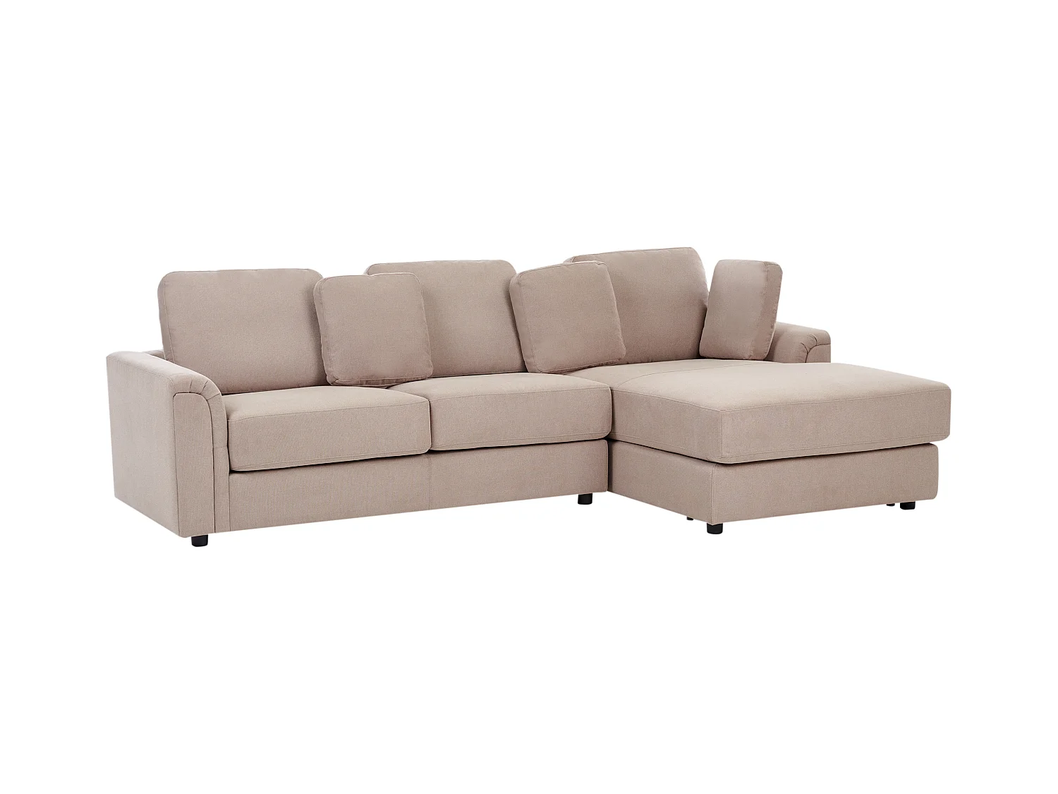 Divano angolare KOHLO Tessuto Tortora 4 posti Lato Sinistro