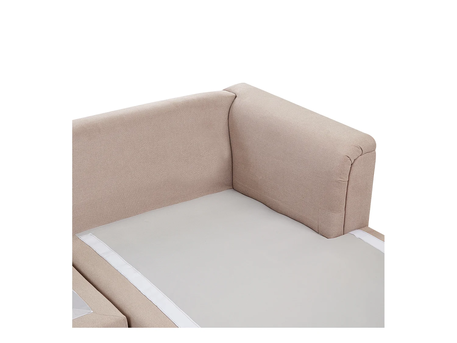 Divano angolare KOHLO Tessuto Tortora 4 posti Lato Sinistro