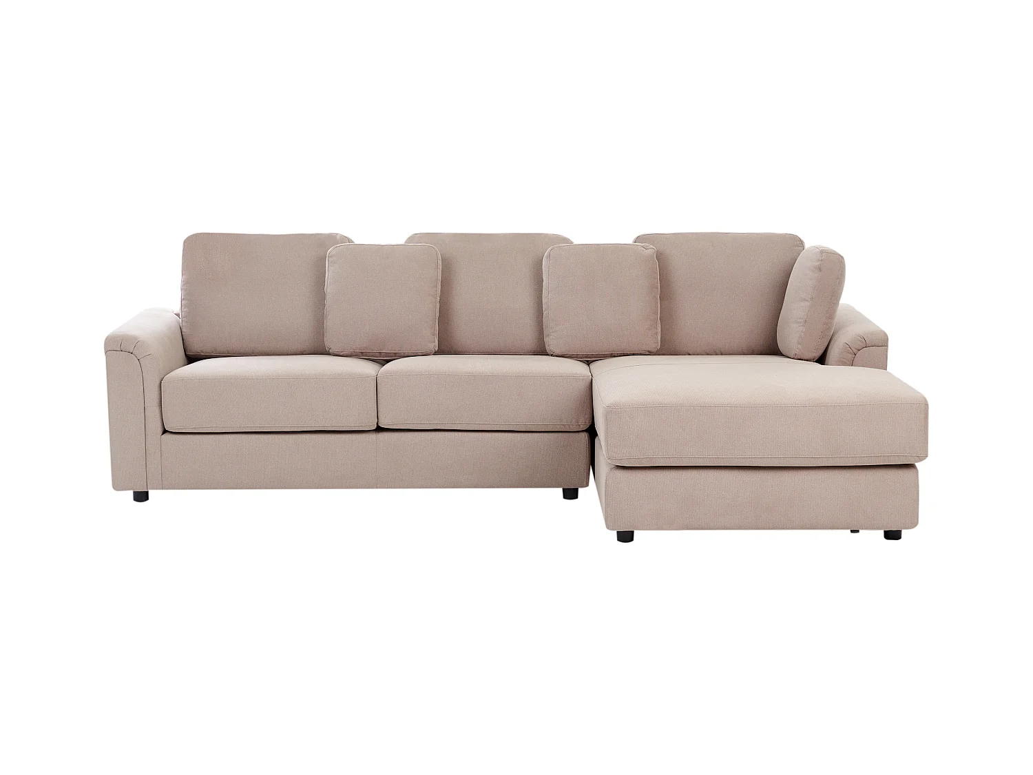 Canapé d'Angle à droite Moderne en Tissu Pieds en Plastique Taupe Kohlo
