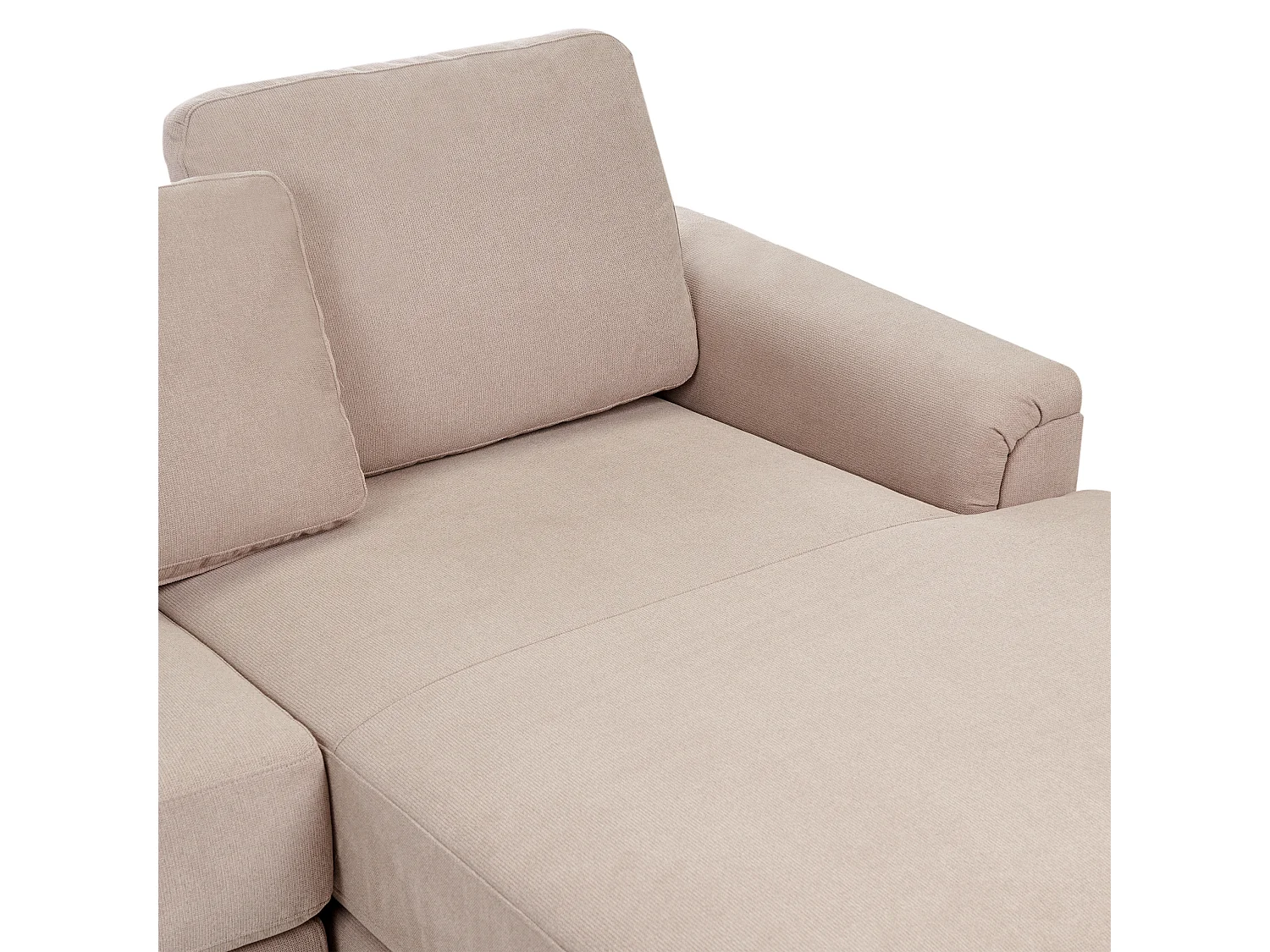 Canapé d'Angle à droite Moderne en Tissu Pieds en Plastique Taupe Kohlo