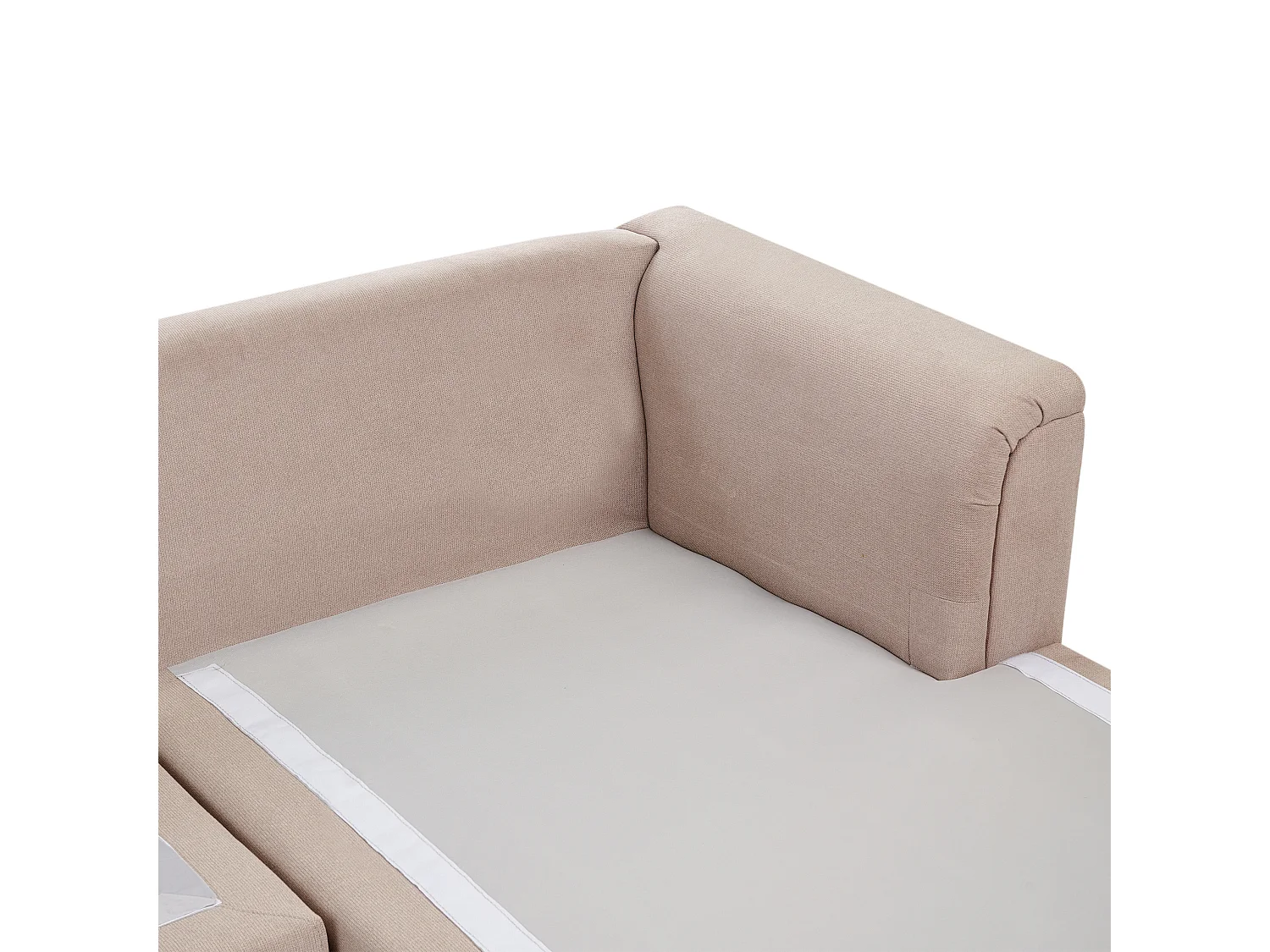 Canapé d'Angle à droite Moderne en Tissu Pieds en Plastique Taupe Kohlo