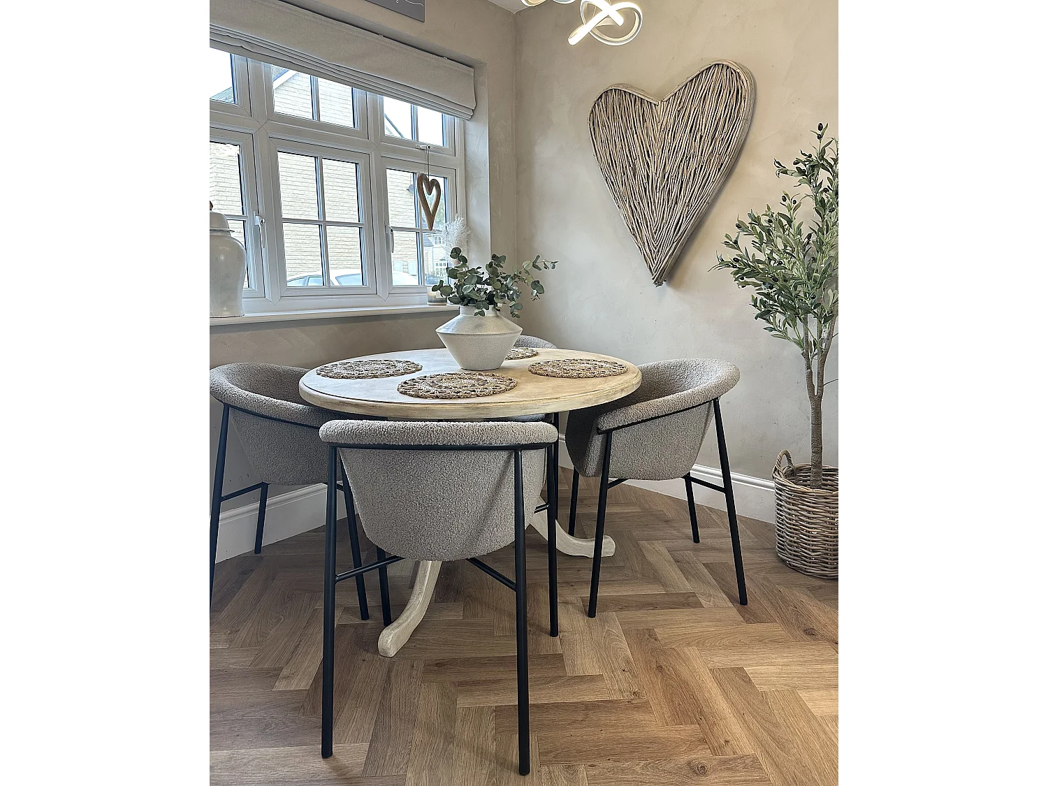 Lot de 2 chaises de salle à manger AMES Bouclé Taupe