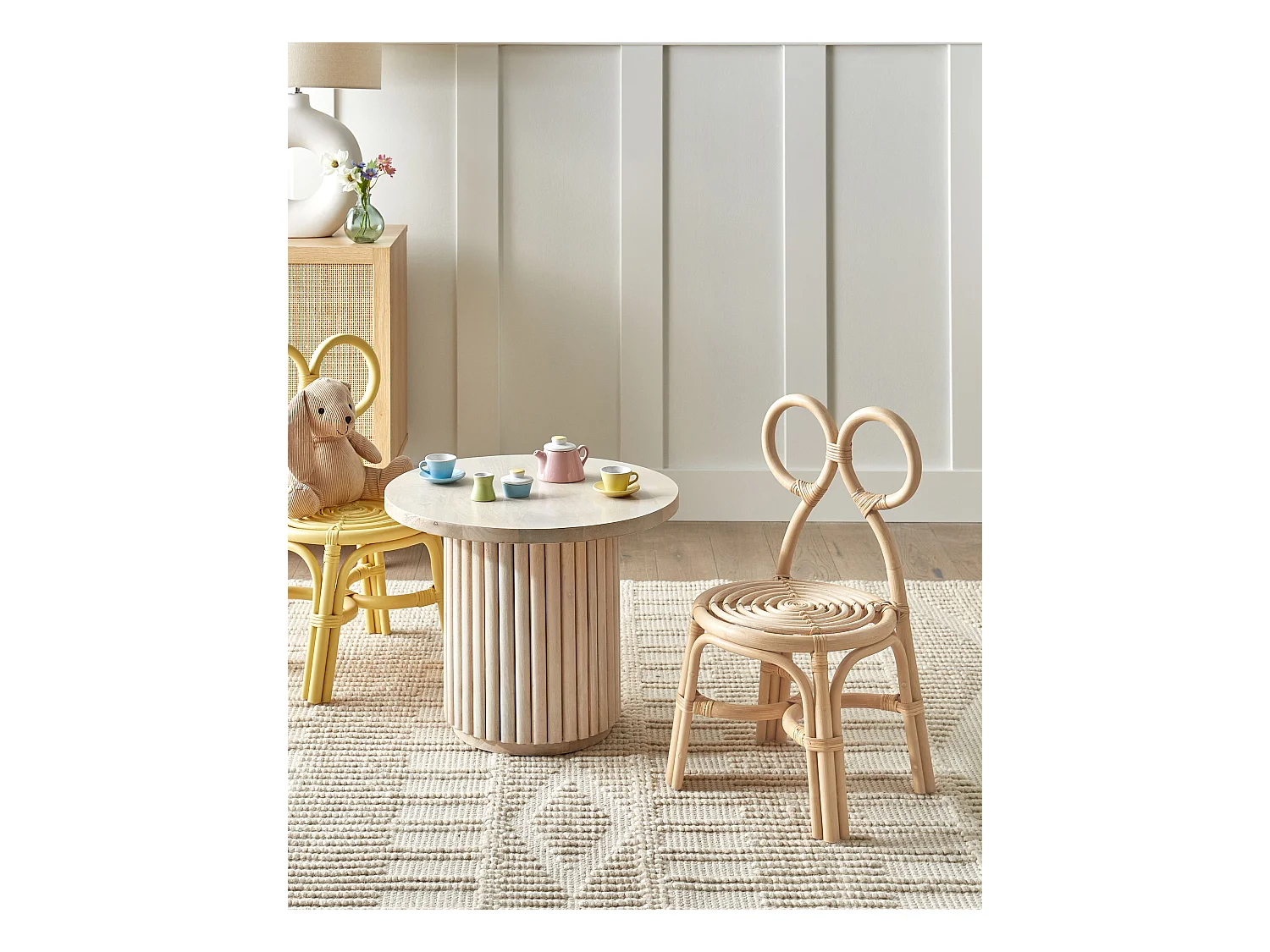 Krzesło rattanowe dla dzieci naturalne MIRTIA