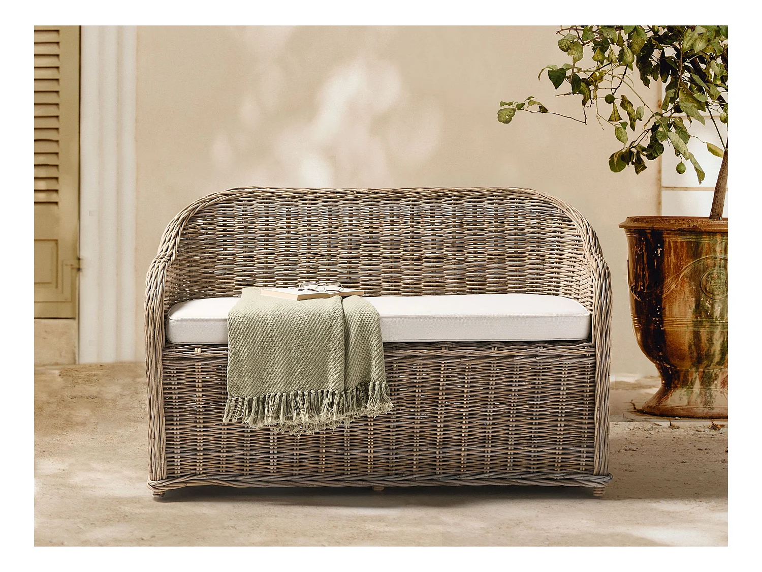 Sofa ogrodowa dla 2 osób SUSUA Rattan Naturalny