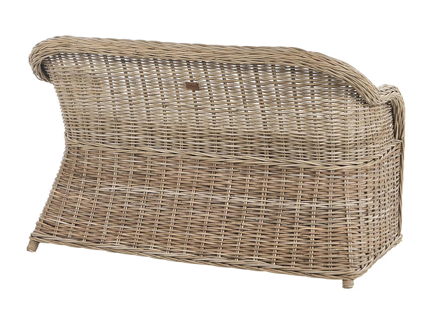 2-Sitzer Gartensofa mit Armlehnen Rattan naturfarben Auflagen beige Boho Susua