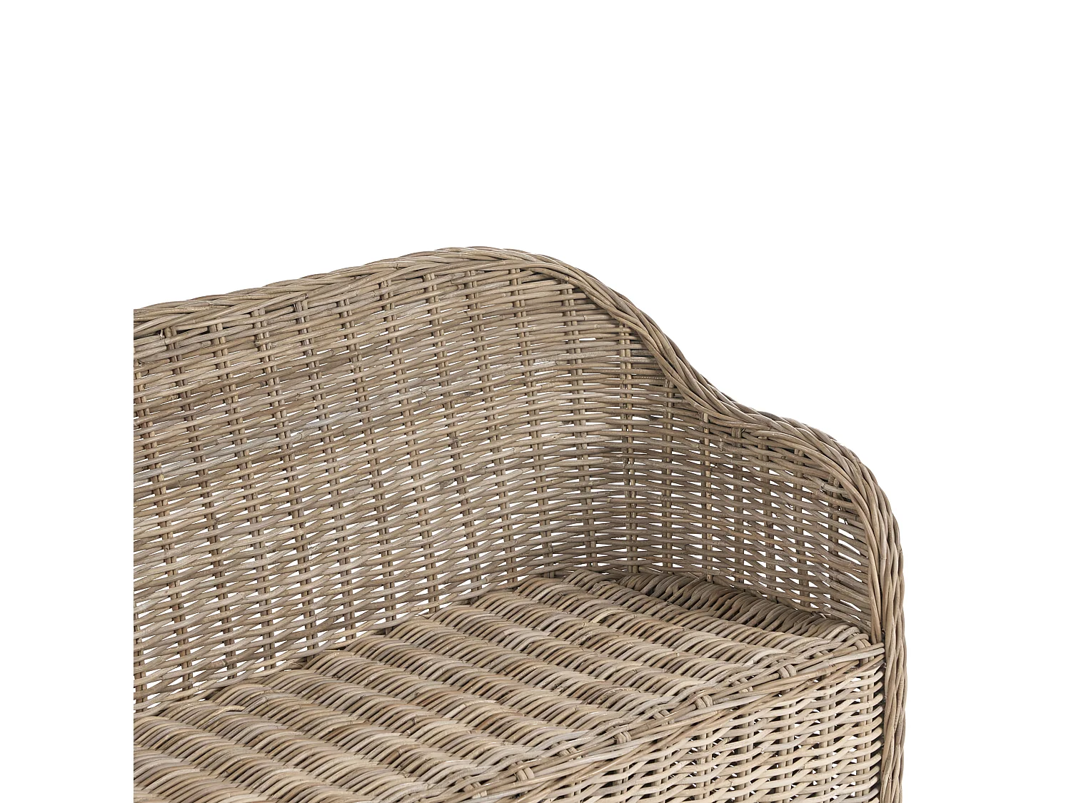 2-Sitzer Gartensofa mit Armlehnen Rattan naturfarben Auflagen beige Boho Susua