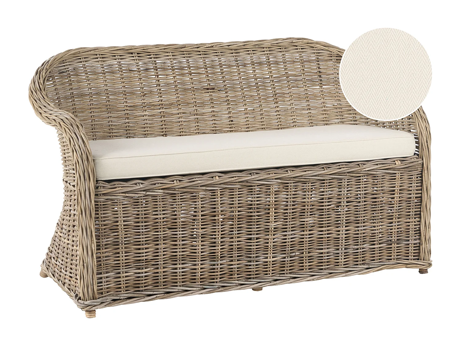 Gartensofa 2-Sitzer SUSUA Rattan Naturfarben