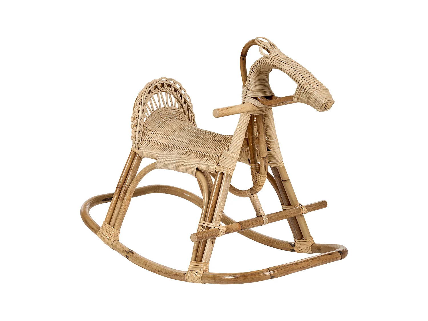 Chaise à bascule pour enfants Cheval ARILLAS Rotin Naturel
