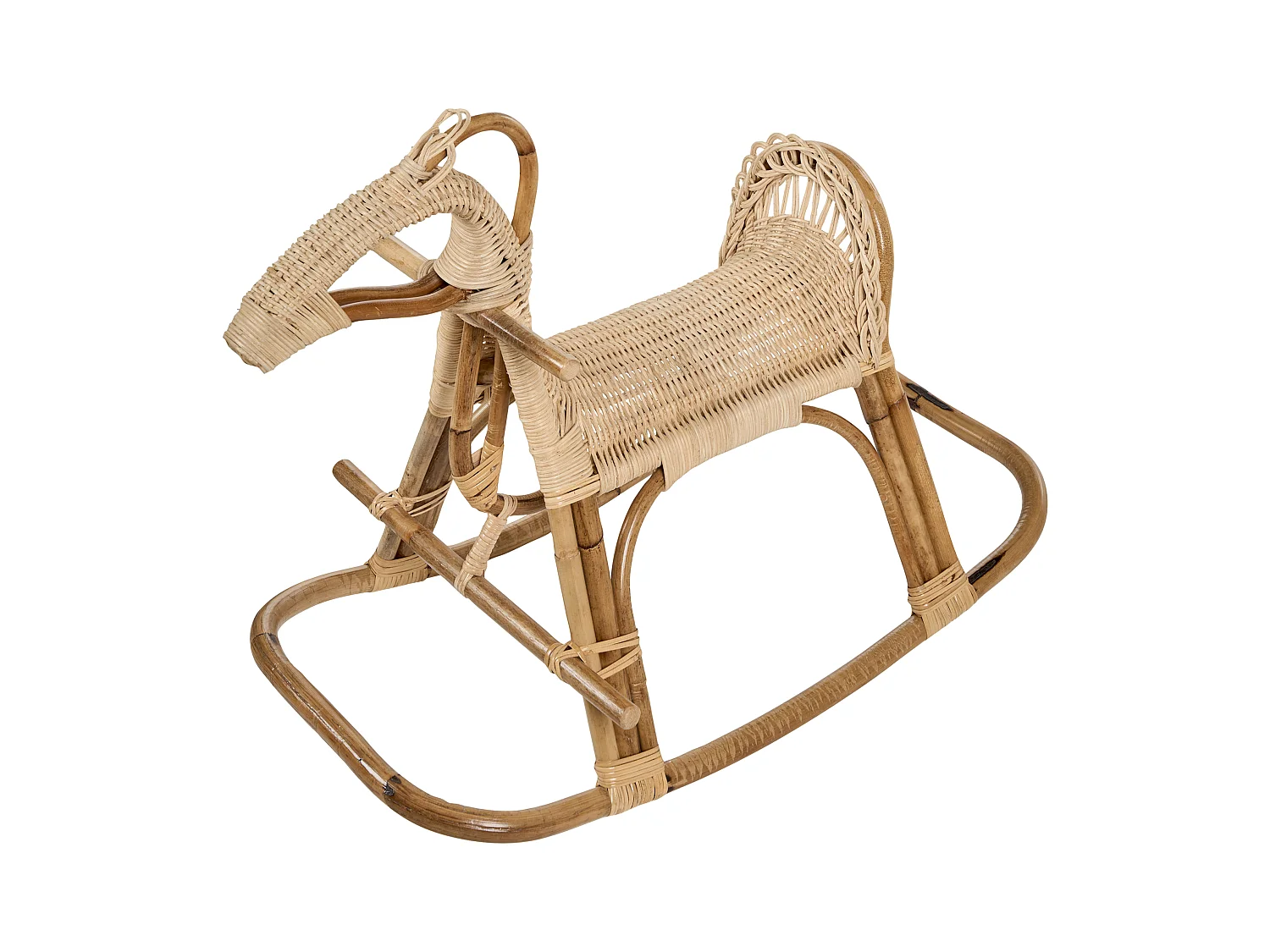 Chaise à bascule pour enfants Cheval ARILLAS Rotin Naturel