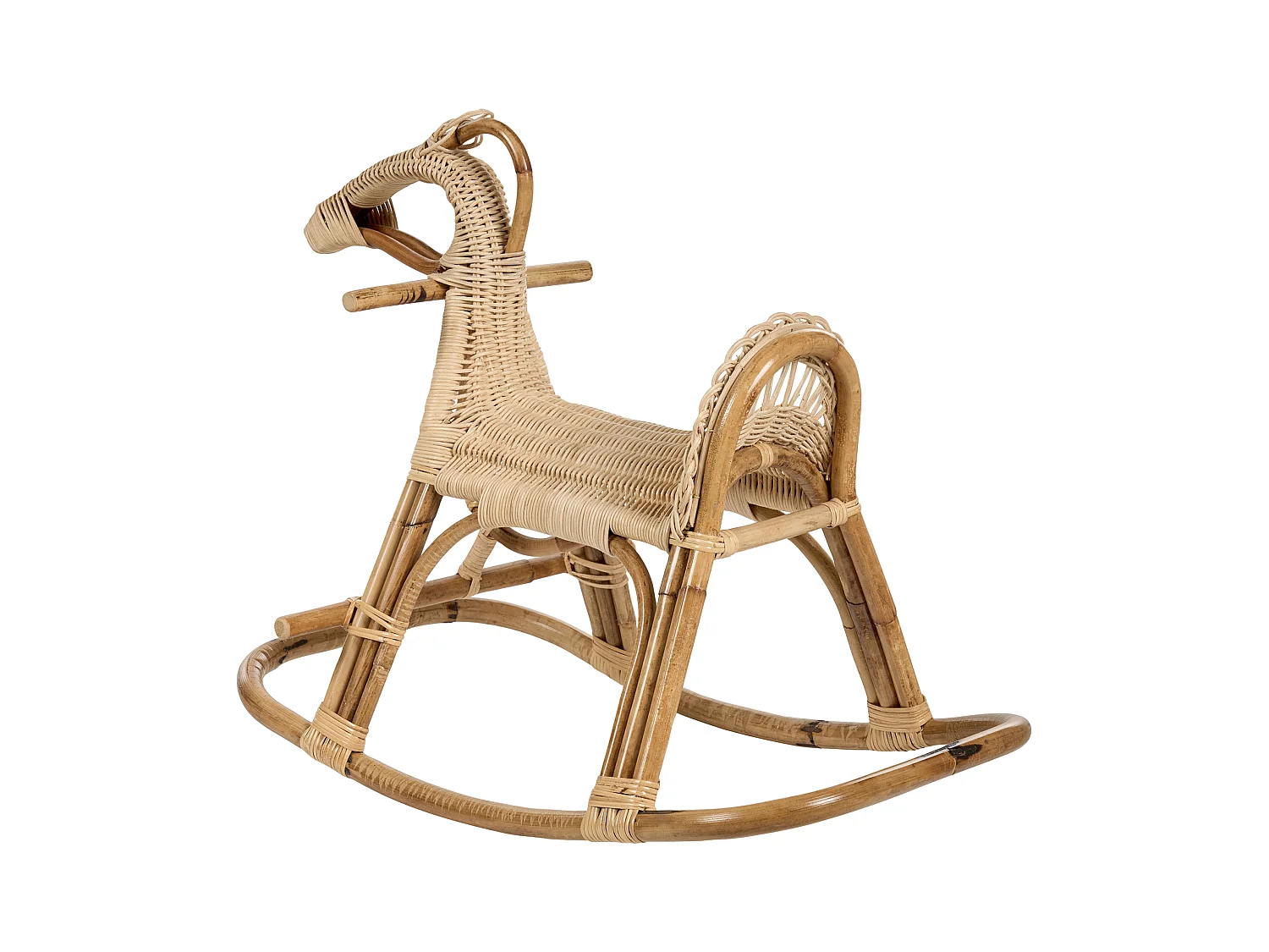Chaise à bascule pour enfants Cheval ARILLAS Rotin Naturel