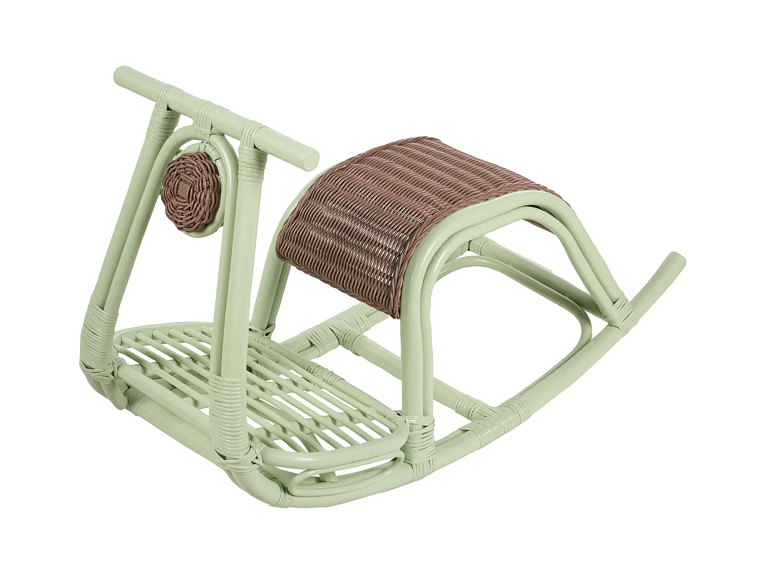 Schommelstoel rotan lichtgroen ASPRIA
