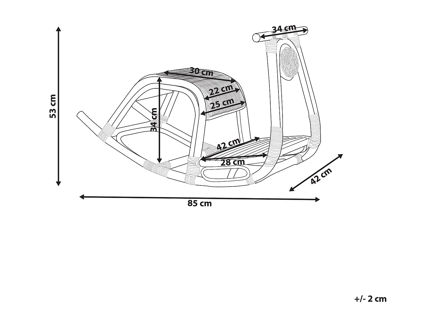 Chaise à bascule pour enfants ASPRIA Rotin Vert clair