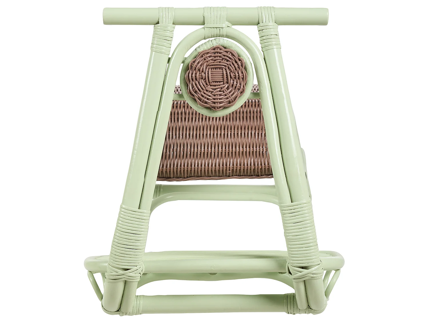 Chaise à bascule pour enfant en rotin vert clair ASPRIA
