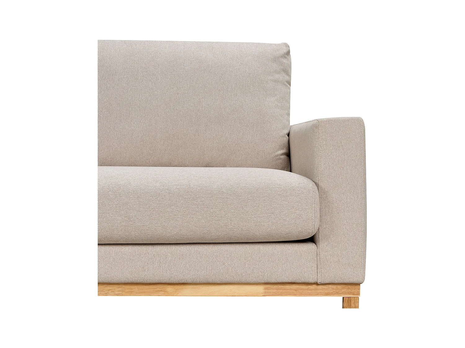 Canapé d'Angle à gauche en Tissu Pieds en Bois Beige Siggard