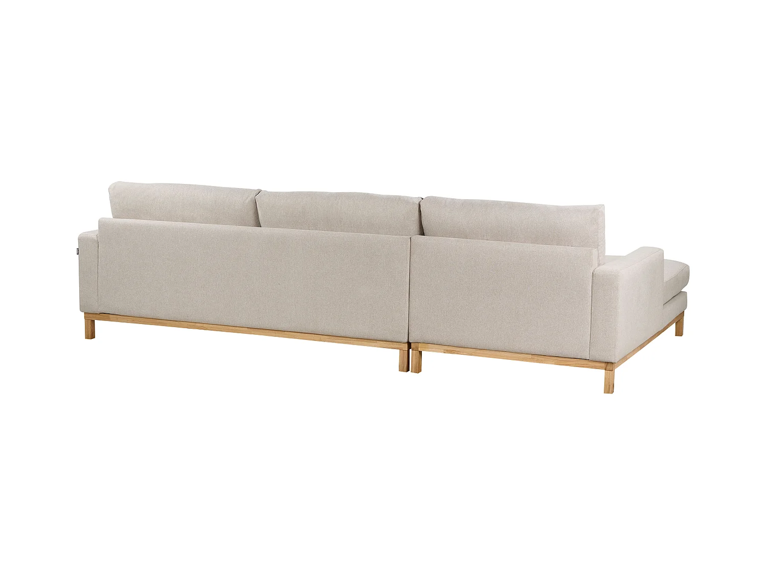 Canapé d'Angle à gauche en Tissu Pieds en Bois Beige Siggard