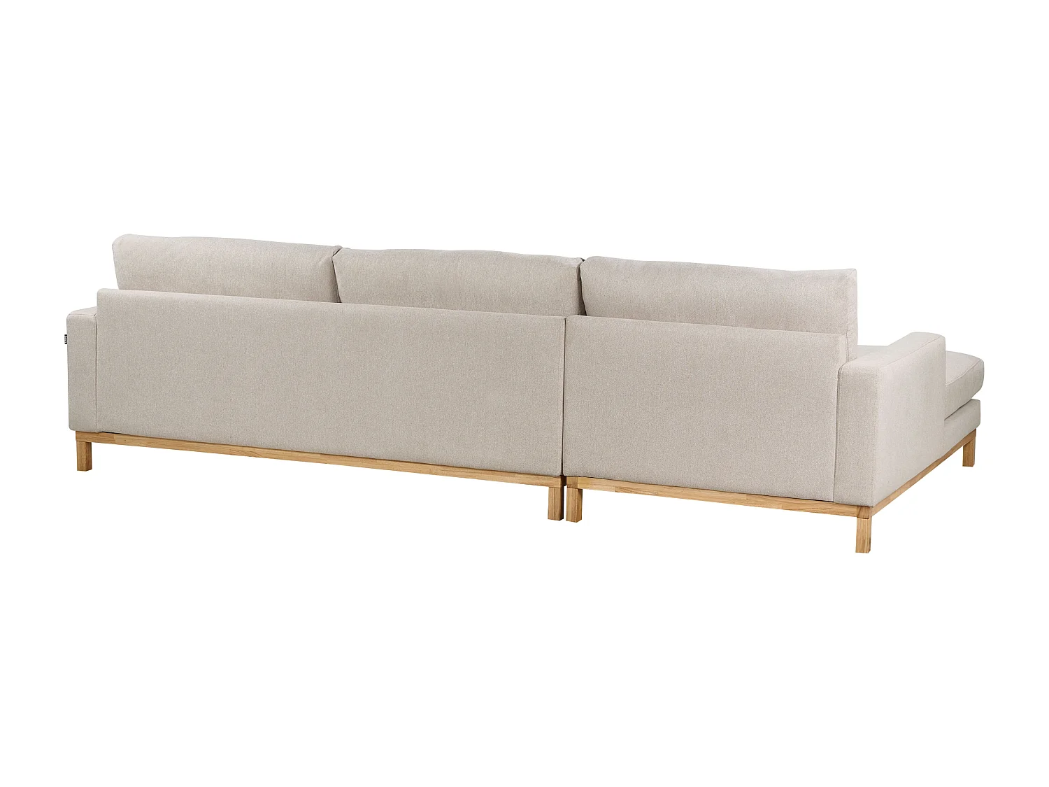 4-Sitzer Ecksofa Stoffbezug Beige rechts mit Sitzkissen Holzbeinen Siggard