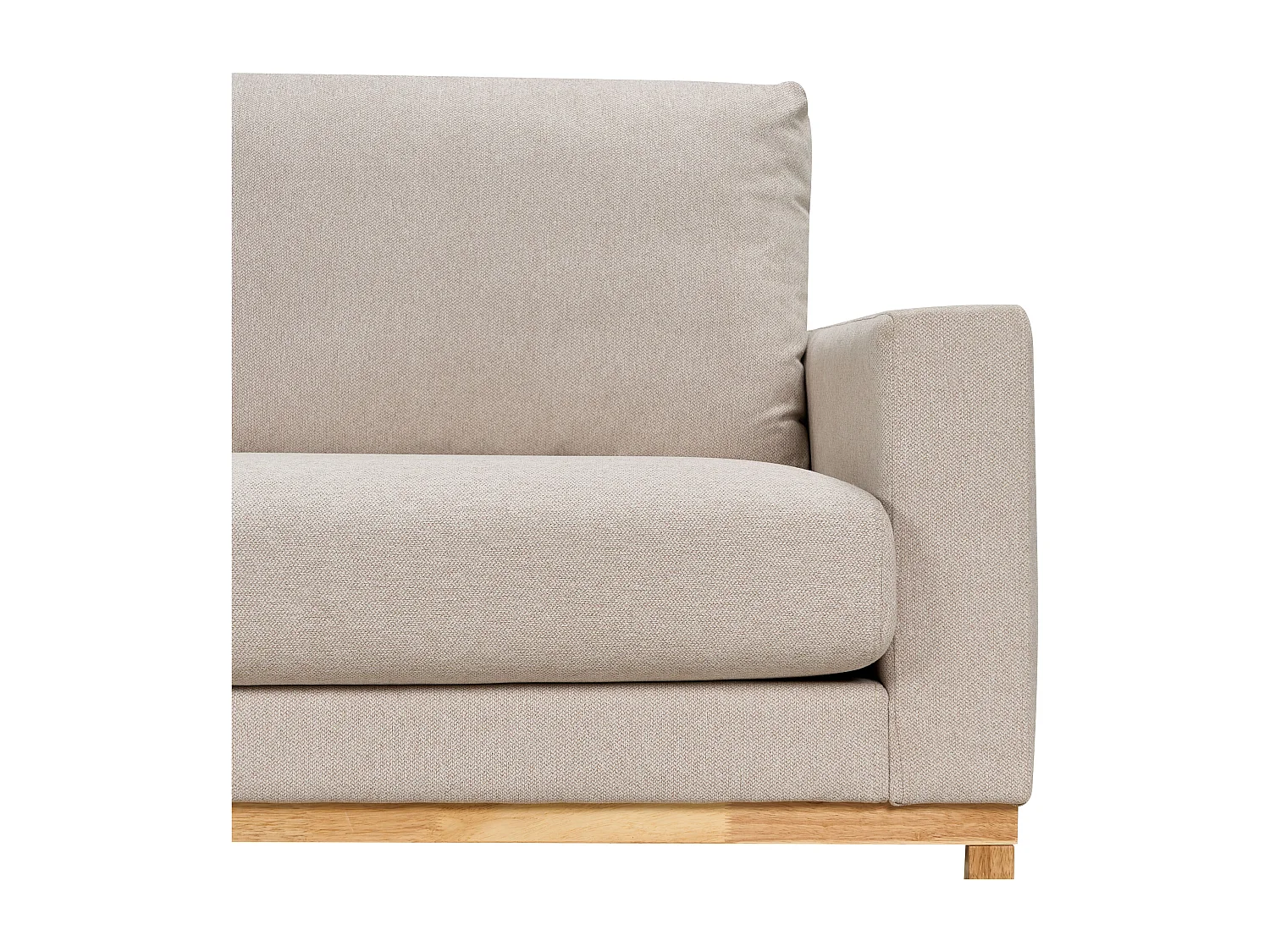 Canapé d'Angle à Droite en Tissu Pieds en Bois Beige Siggard