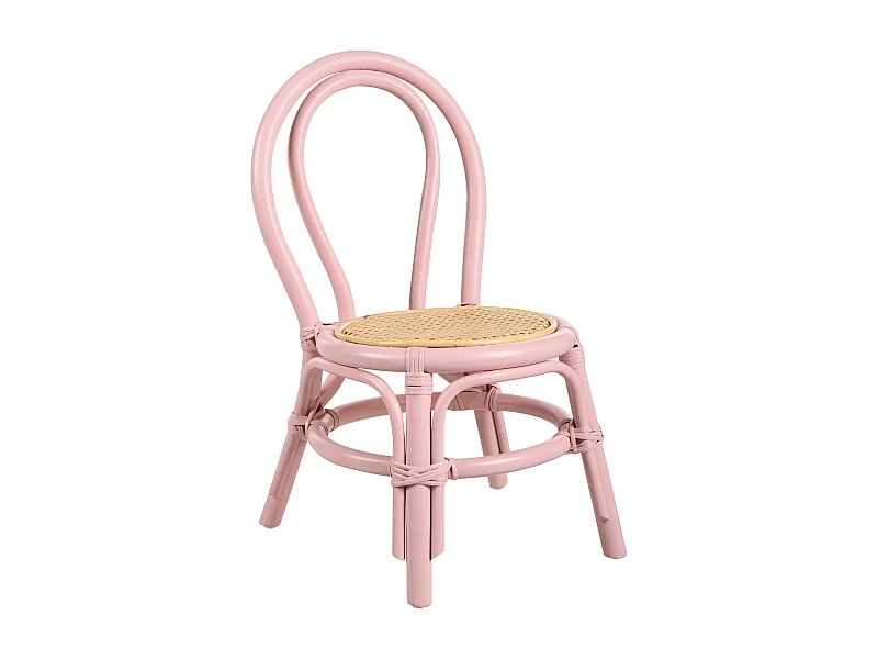 Kinderstoel rotan roze KALIVIA