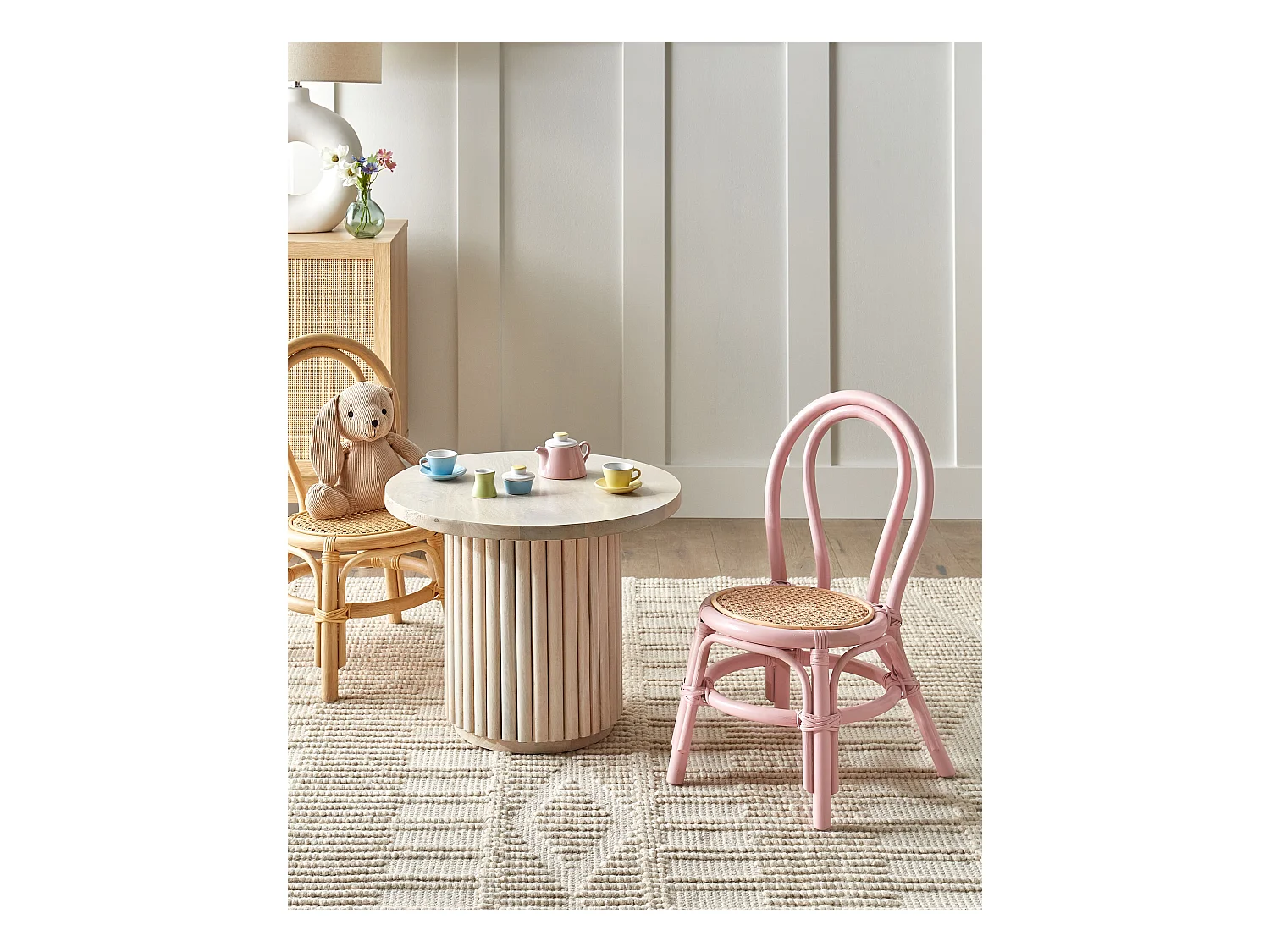 Chaise pour enfant KALIVIA Rotin Rose