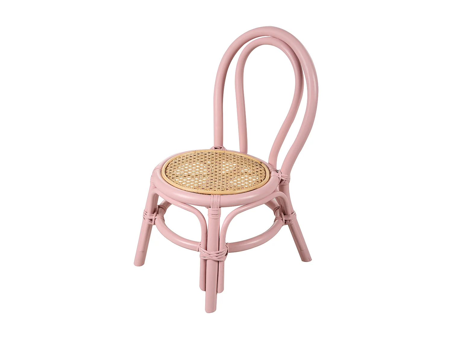 Cadeira para crianças em rattan rosa KALIVIA