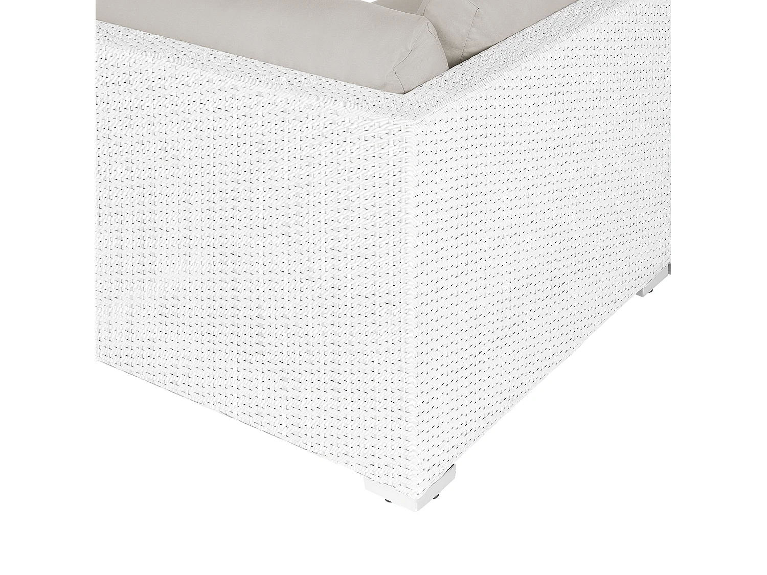 Exklusives Gartenmöbel 4er Set aus Rattan weiß / sandbeige rechtsseitig Sano II