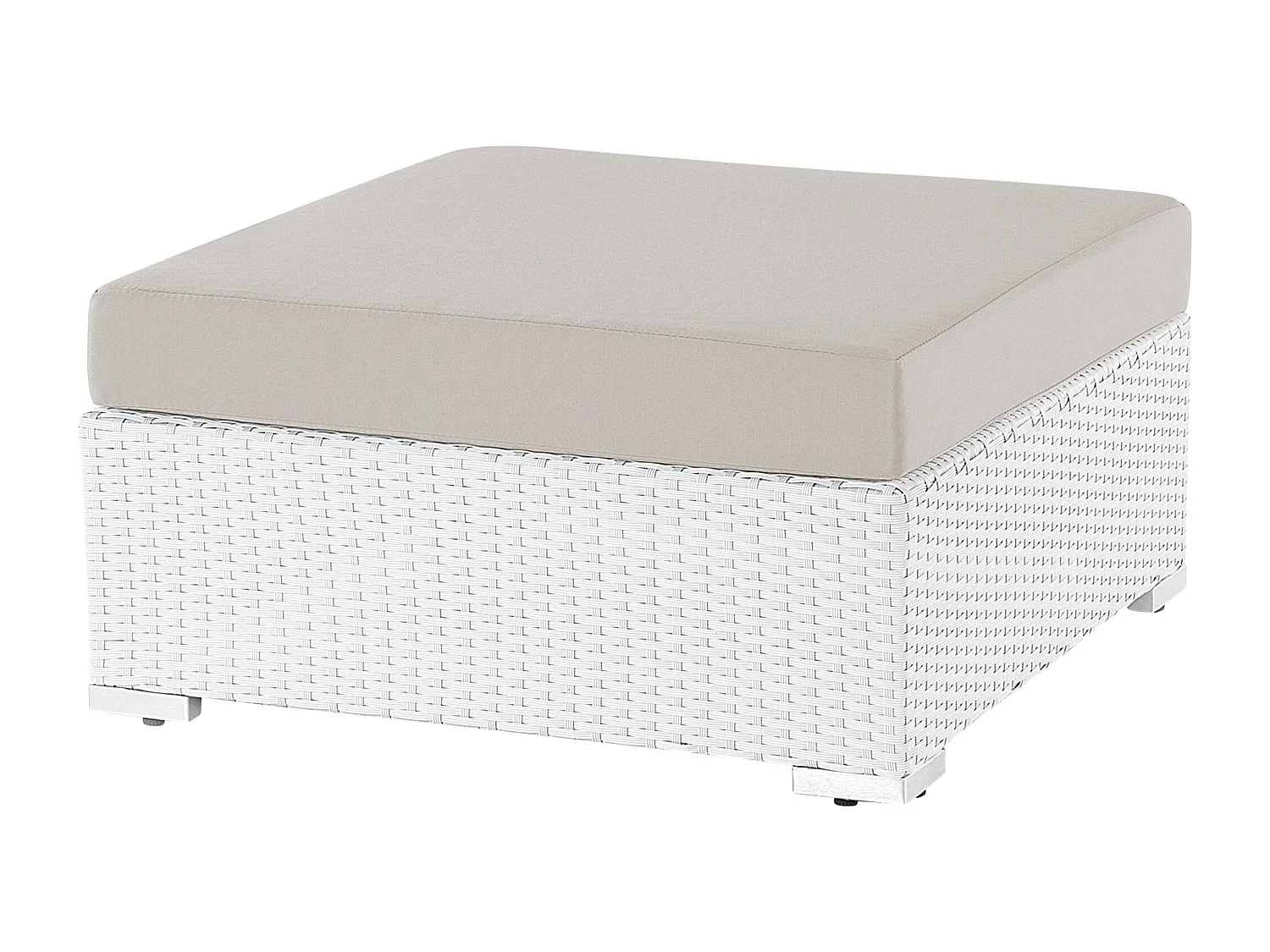 Exklusives Gartenmöbel 4er Set aus Rattan weiß / sandbeige rechtsseitig Sano II