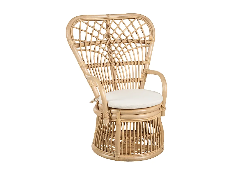 Kinderstuhl aus Rattan natürlich Boho Stil Indoor Outdoor Kinderzimmer Temeni