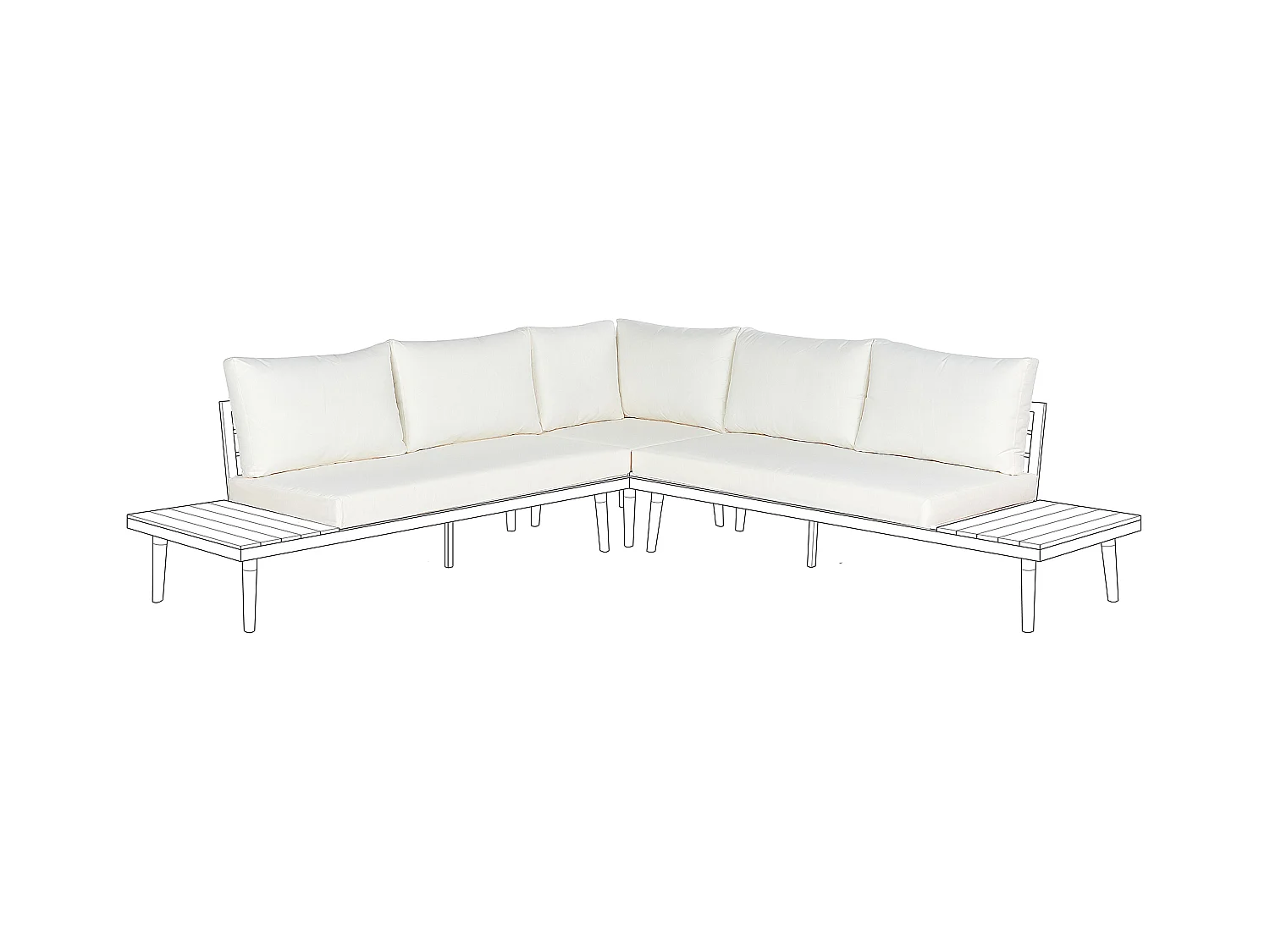 Ensemble de housses de coussins d'extérieur CORATO Blanc cassé