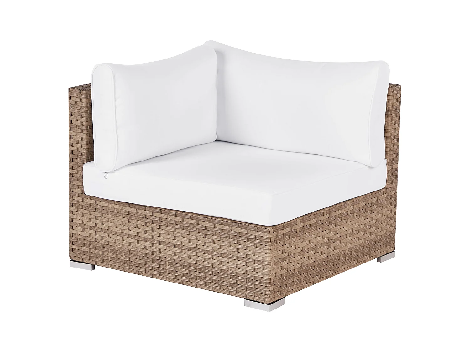 Narożnik ogrodowy ze stolikiem dla 4 osób SANO Prawostronny Modułowy Technorattan Naturalny