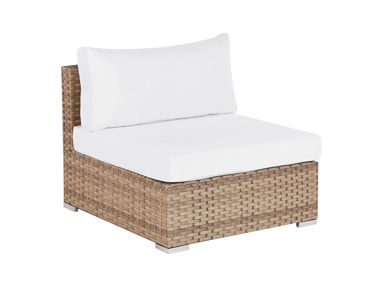 Narożnik ogrodowy ze stolikiem dla 4 osób SANO Prawostronny Modułowy Technorattan Naturalny