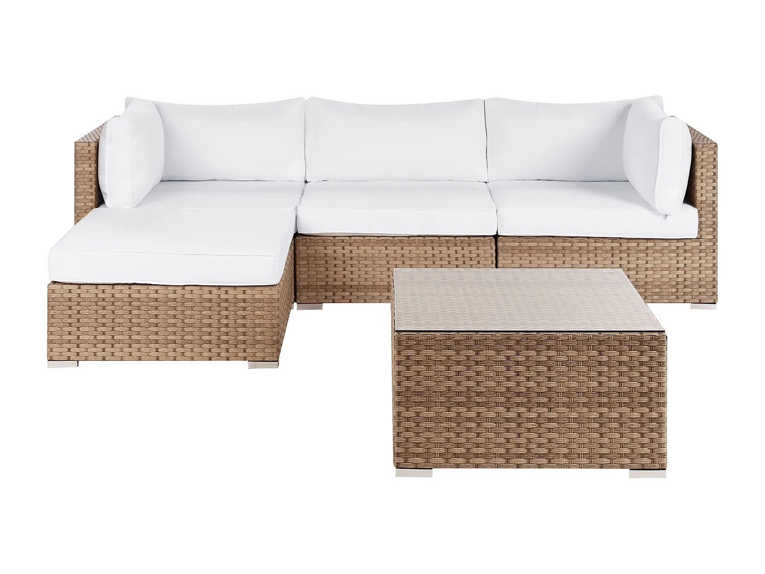 Set di divani angolari da giardino 4 posti SANO Lato destro Modulare Naturale