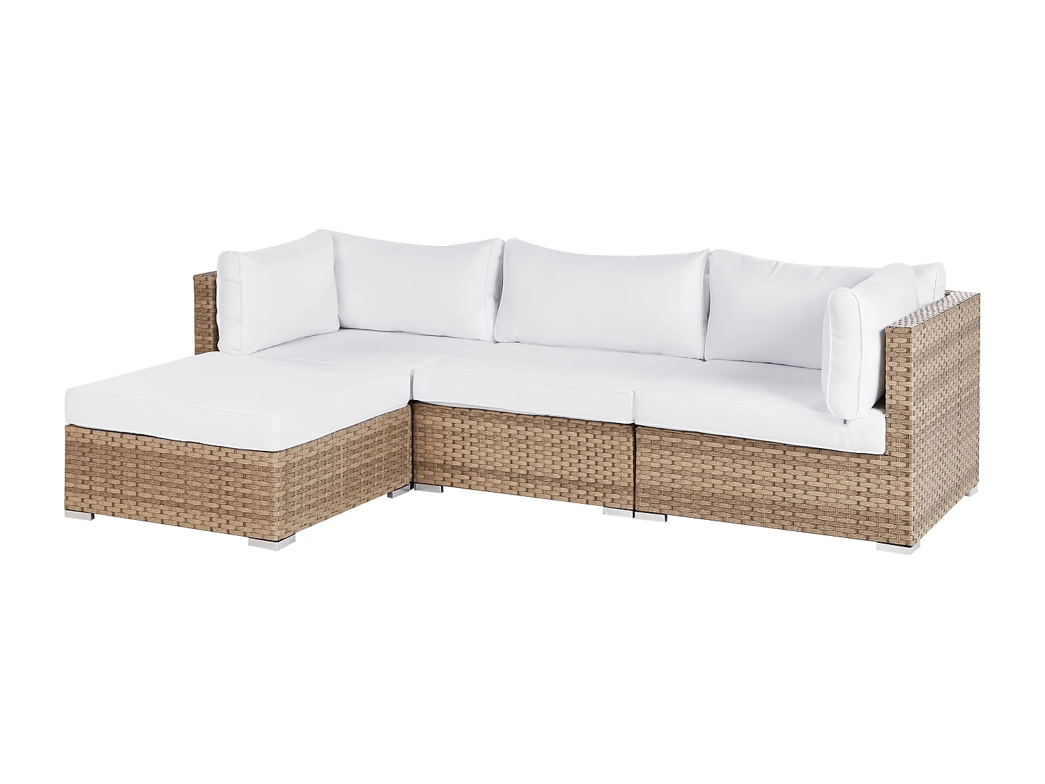 Set di divani angolari da giardino 4 posti SANO Lato destro Modulare Naturale