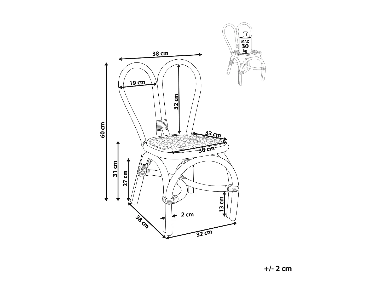 Chaise pour enfant DESIMI Rotin Naturel