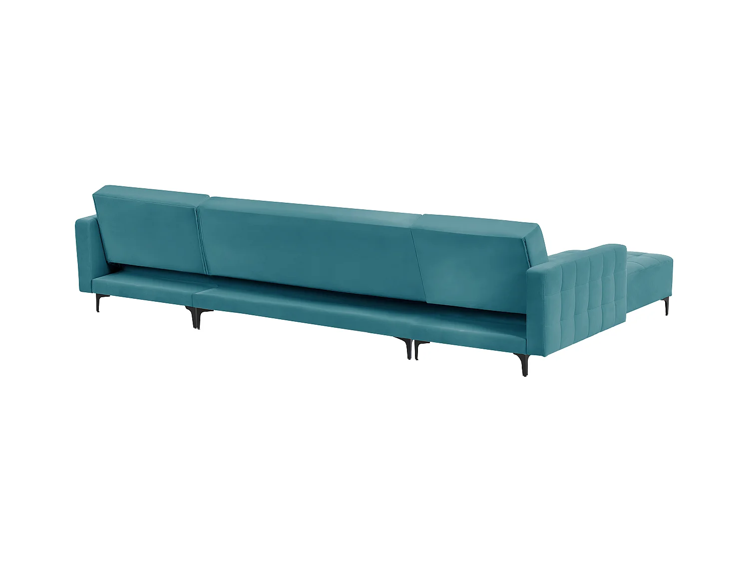 Canapé-lit modulable en forme de U 5 places ABERDEEN Velours Bleu azur