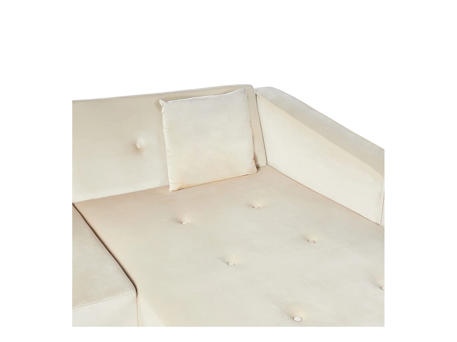 Divano letto angolare VADSO Velluto Beige chiaro 4 posti Lato Sinistro