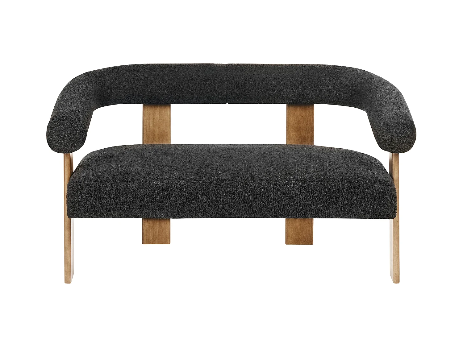 Canapé 2 places ILBRO Bouclé Noir/marron foncé