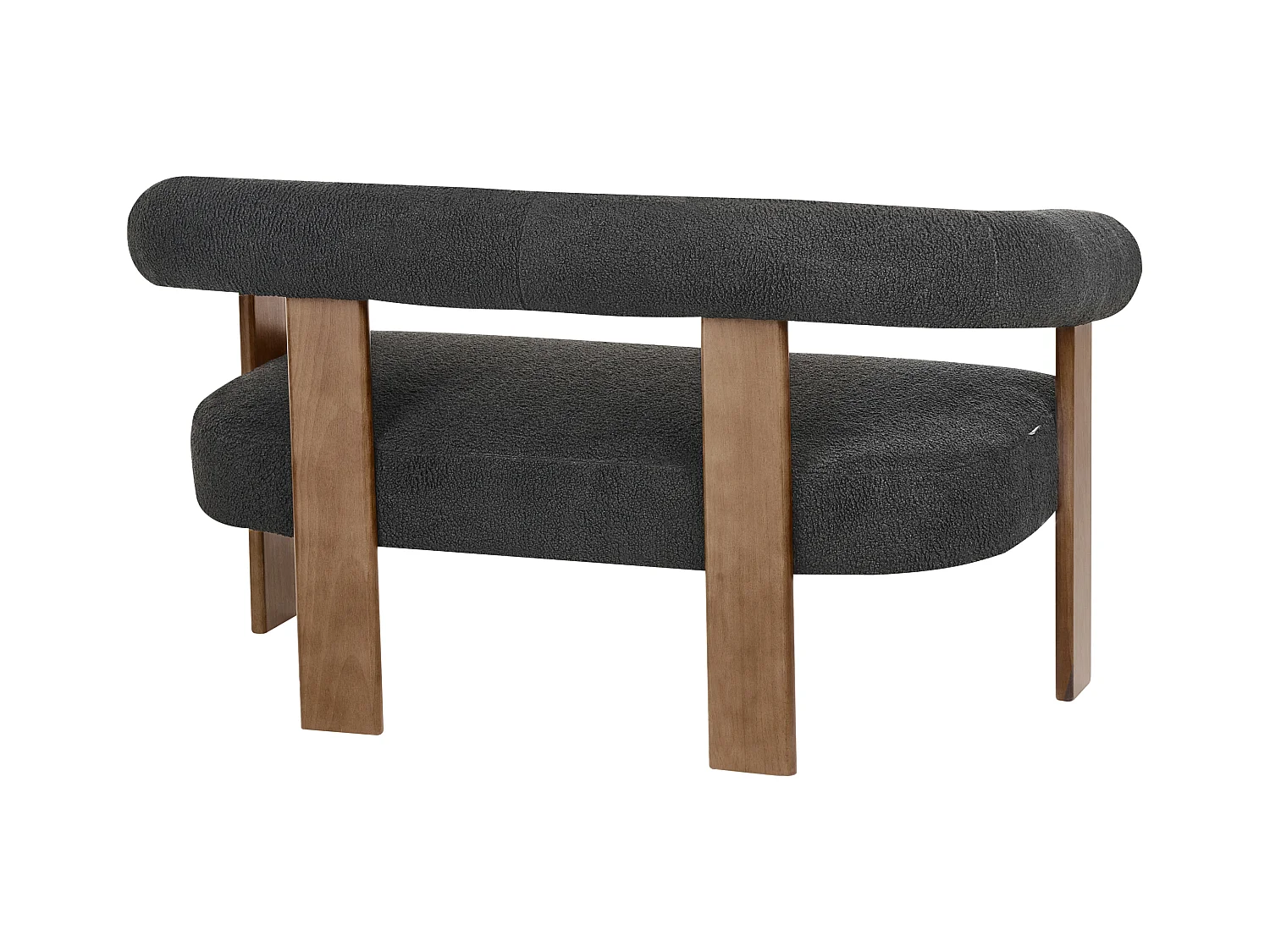 Canapé 2 places ILBRO Bouclé Noir/marron foncé