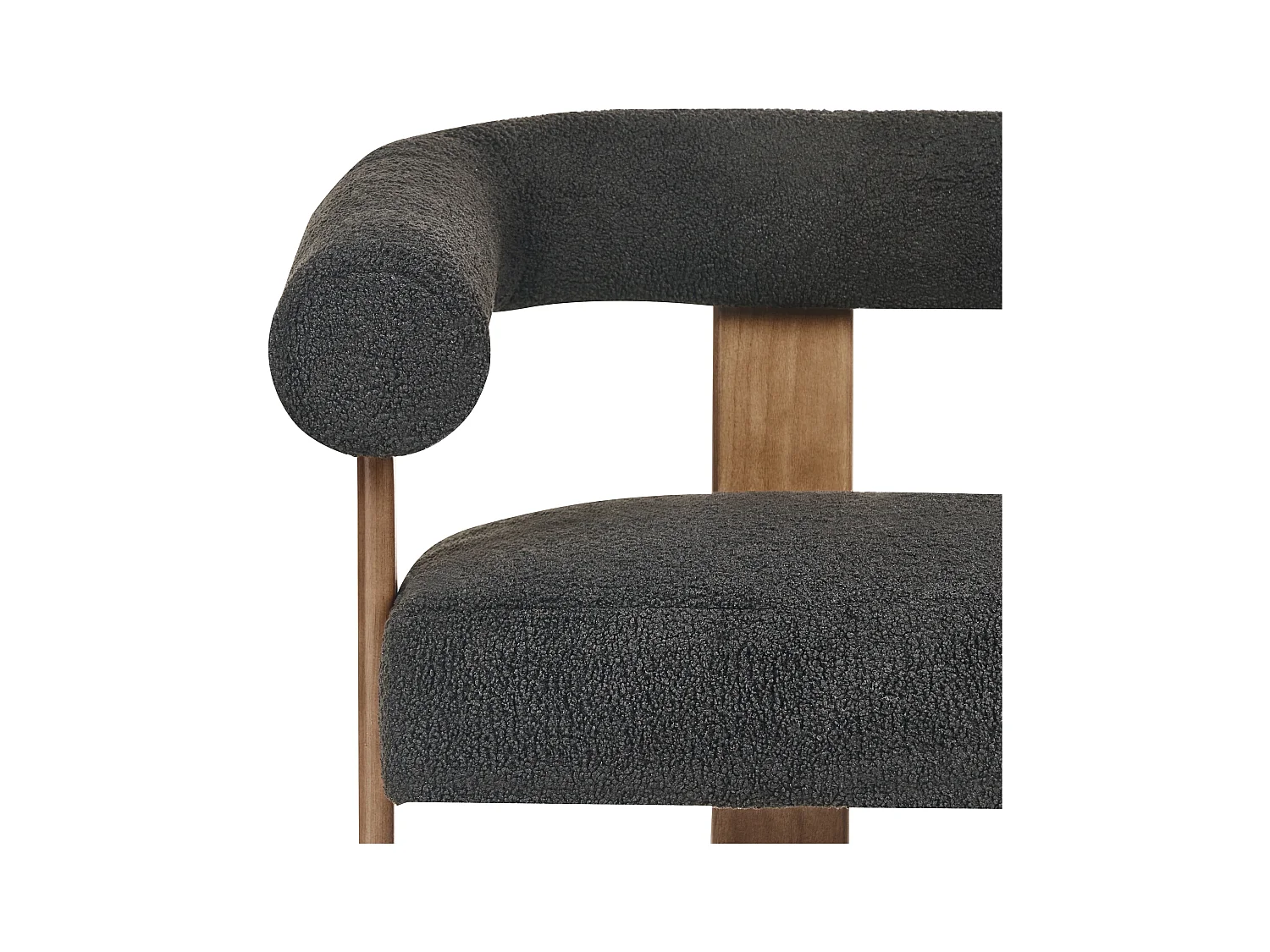 Canapé 2 places ILBRO Bouclé Noir/marron foncé