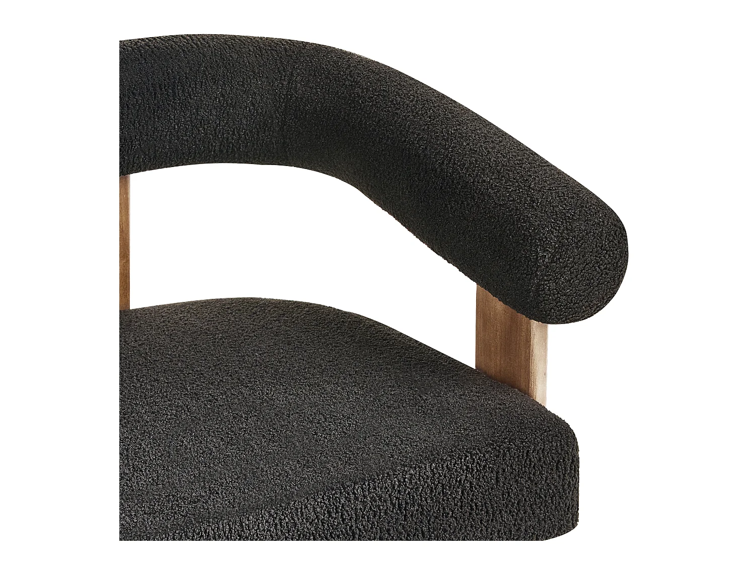 Canapé 2 places ILBRO Bouclé Noir/ Marron foncé