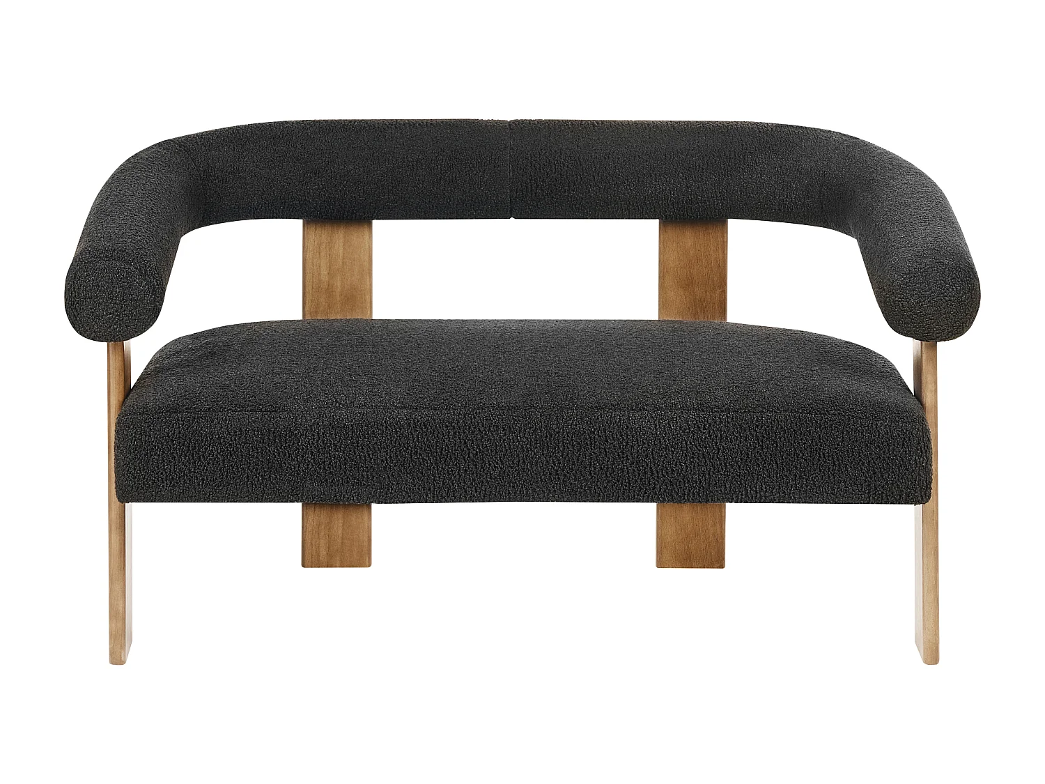 Sofa ILBRO Boucle Czarny/ ciemny brąz dla 2 osób