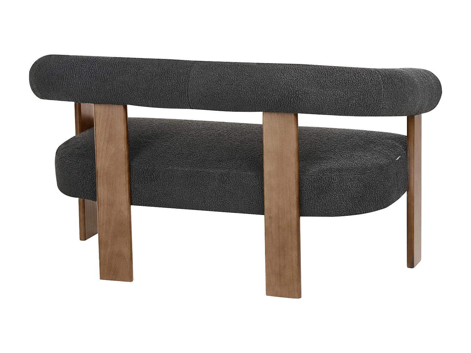 Sofa ILBRO Boucle Czarny/ ciemny brąz dla 2 osób