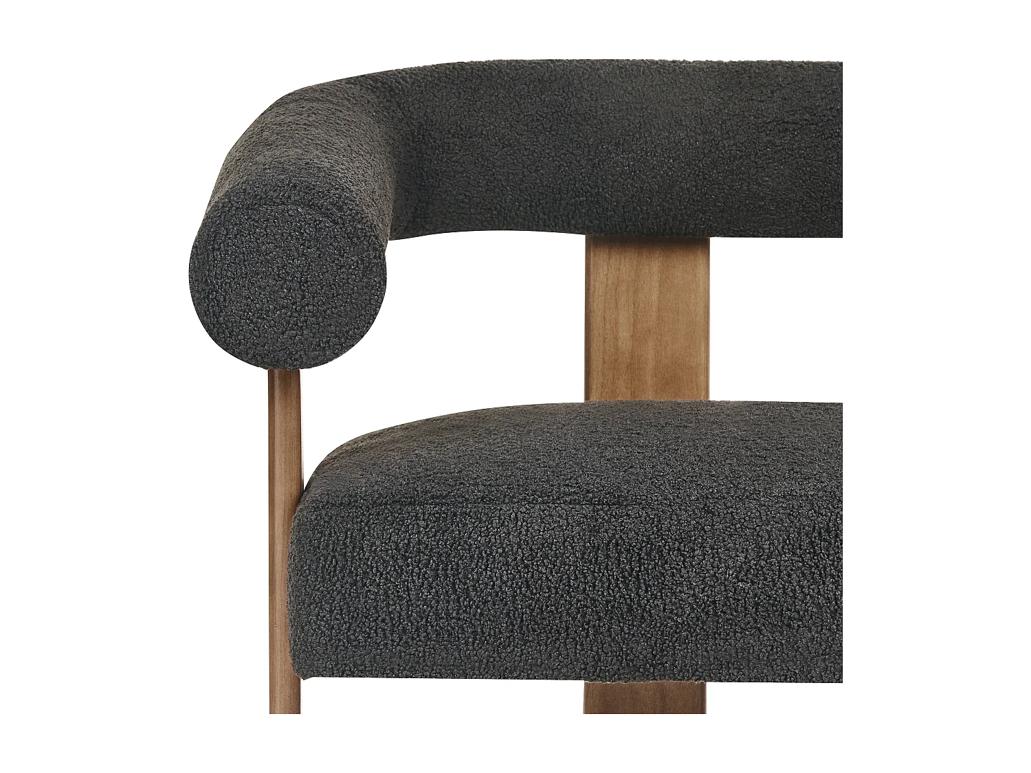 Sofa ILBRO Boucle Czarny/ ciemny brąz dla 2 osób