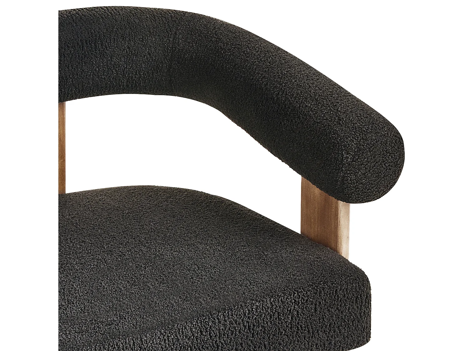 Sofa ILBRO Bouclé Schwarz / Dunkelbraun 2-Sitzer