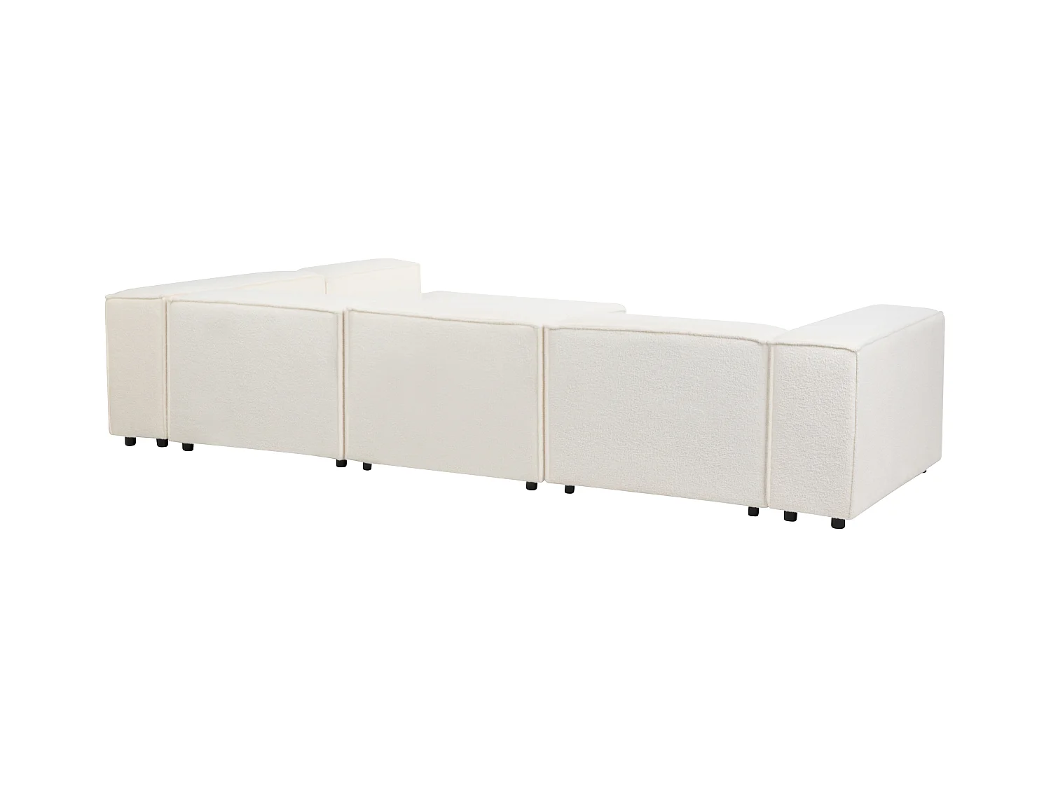 Modul Ecksofa APRICA Bouclé Weiss 4-Sitzer linksseitig